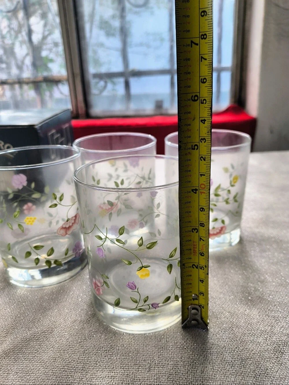 Set of 4 Johnson Brothers Summer Chintz 14 oz Old Fashioned Glasses